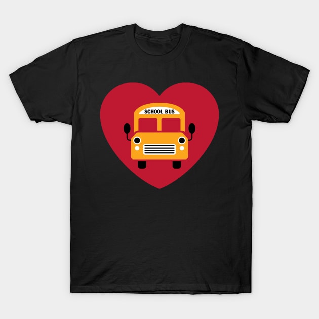 Just A Boy Who Loves School Buses Heart T-Shirt by WearablePSA